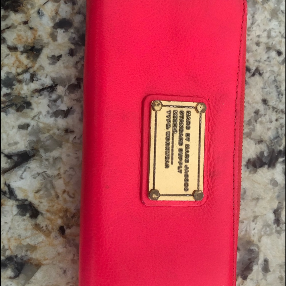 Marc by Marc Jacobs hot pink leather used wallet